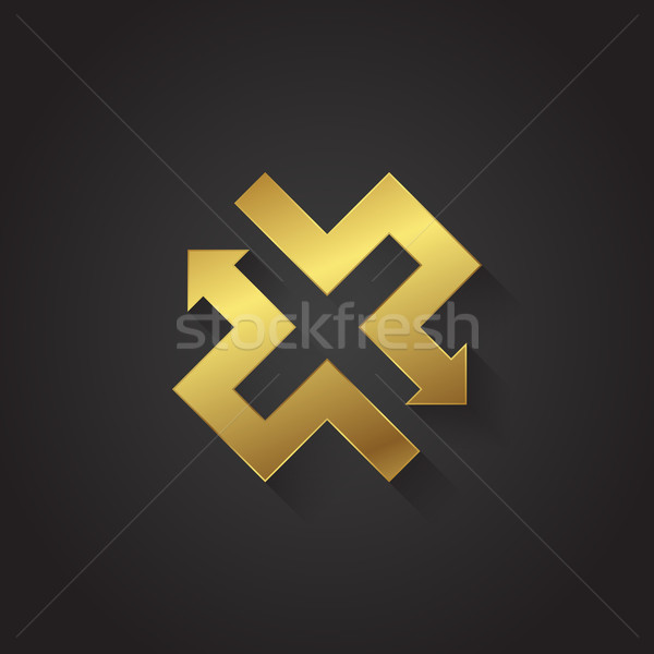 Vector graphic gold arrow alphabet letter symbol / Letter X Stock photo © feabornset