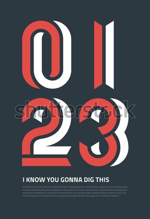 Vector graphic numbers in a set. Contains vibrant colors and min Stock photo © feabornset