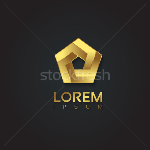 Stock photo: Vector graphic golden impossible geometric shape with sample tex