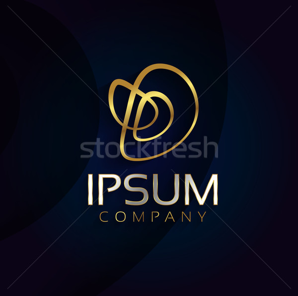 Stock photo: Vector graphic abstract golden and silver round lines / abstract