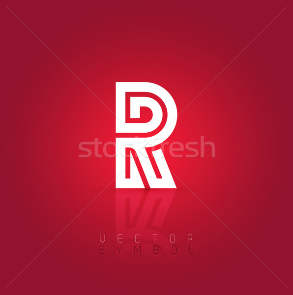 Vector graphic creative line alphabet symbol / Letter r Stock photo © feabornset