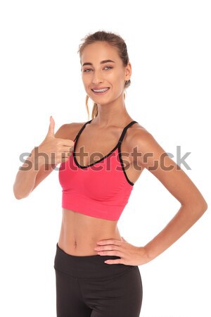 happy fitness instructor making the ok sign Stock photo © feedough