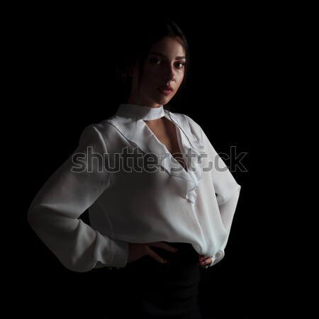 young businesswoman standing with hands on waist Stock photo © feedough