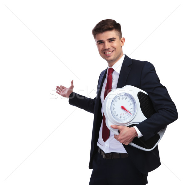 happy businessman recommends to eat healthy Stock photo © feedough