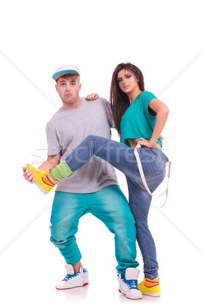 Stock photo: dance couple fooling around