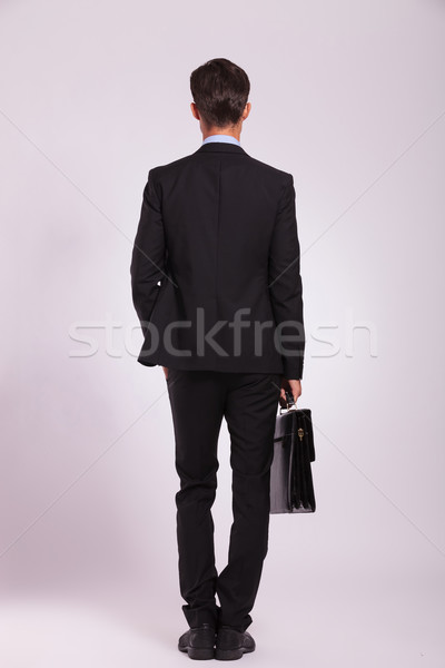 business man & brief, back view Stock photo © feedough