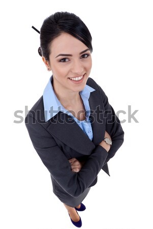 деловой женщины рук за портрет Sexy улыбаясь Сток-фото © feedough