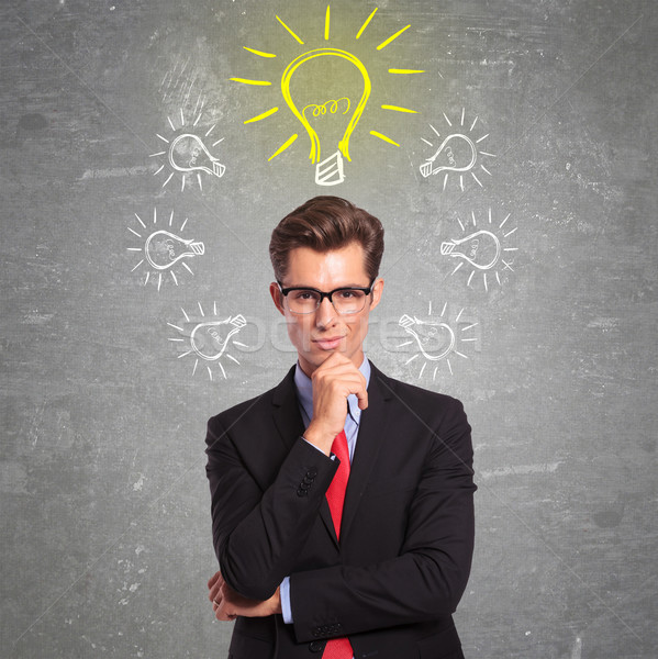 man surrounded with ideas Stock photo © feedough