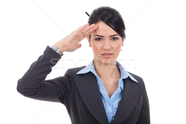  business woman saluting Stock photo © feedough