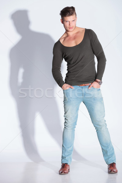 casual man with both hands in pockets Stock photo © feedough
