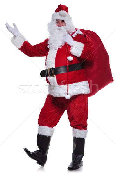 full body picture of santa claus greeting Stock photo © feedough