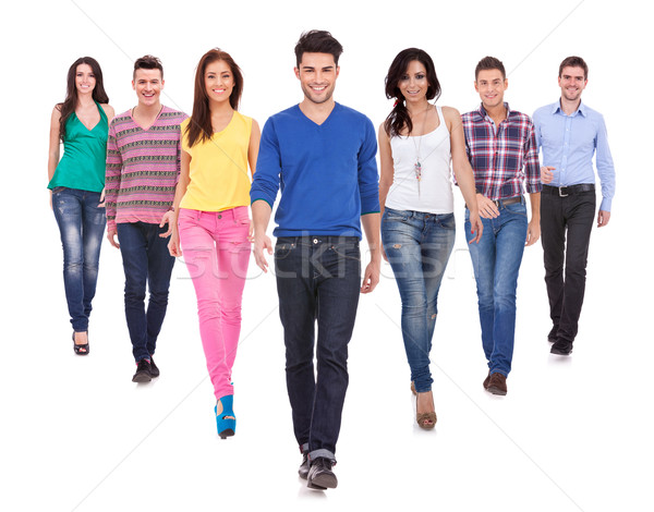 young casual people walking forward Stock photo © feedough