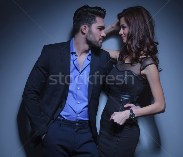 young couple smiles at each other Stock photo © feedough