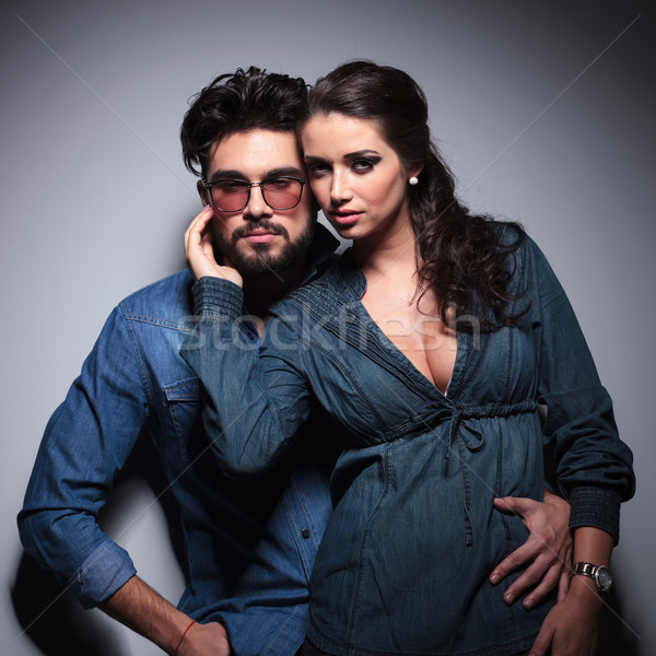 woman holding her boyfriend close to her  Stock photo © feedough