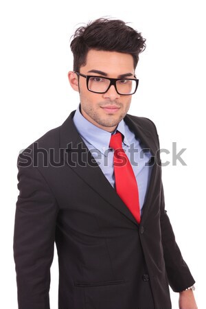 [[stock_photo]]: Homme · d'affaires · oreilles · portrait · mains · blanche · affaires