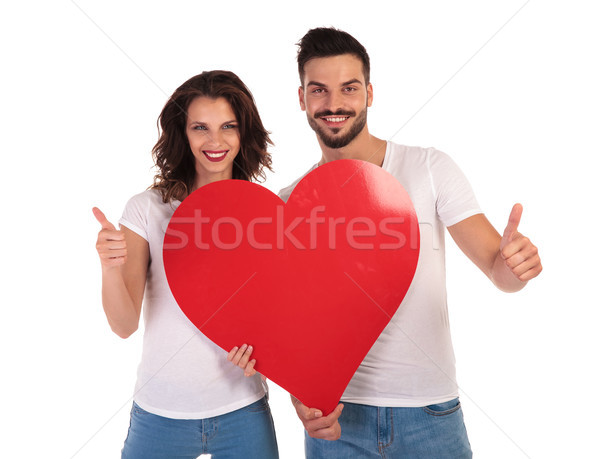 Stockfoto: Gelukkig · liefde · paar · hart