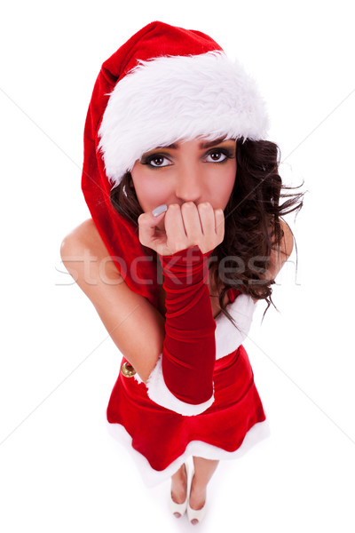 curious woman in christmas clothes  Stock photo © feedough