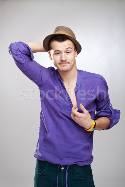 [[stock_photo]]: Bu · Guy · chapeau · drôle · de · visage