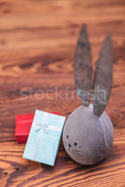  above picture of easter egg with bunny ears  near presents   Stock photo © feedough