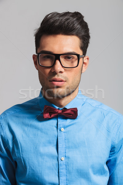 portrait of handsome young student with glasses and bowtie Stock photo © feedough