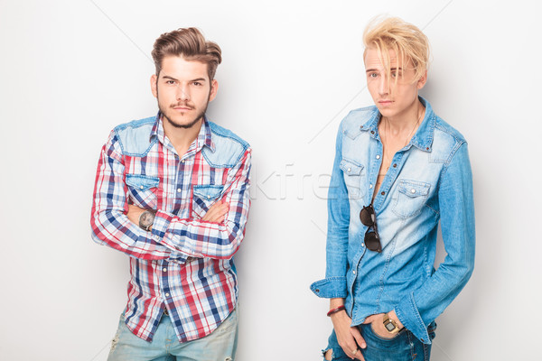 two cool casual men looking at the camera Stock photo © feedough
