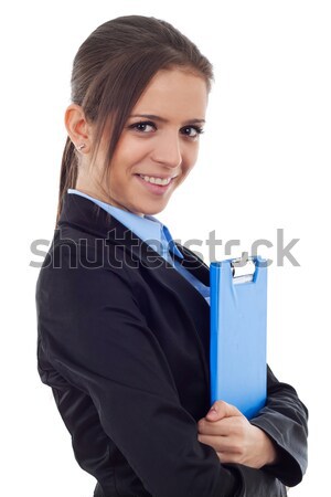 young business woman holding a clipboard Stock photo © feedough