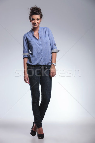 Full body image of a fashion woman posing Stock photo © feedough