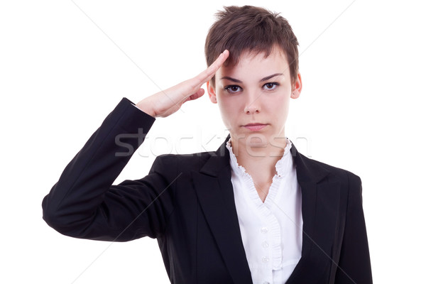 business woman saluting Stock photo © feedough