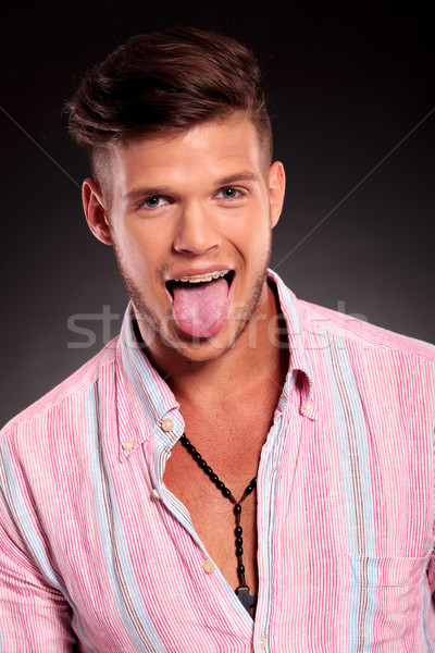 man sticking his tongue out Stock photo © feedough