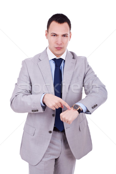 man impatiently pointing to his watch Stock photo © feedough