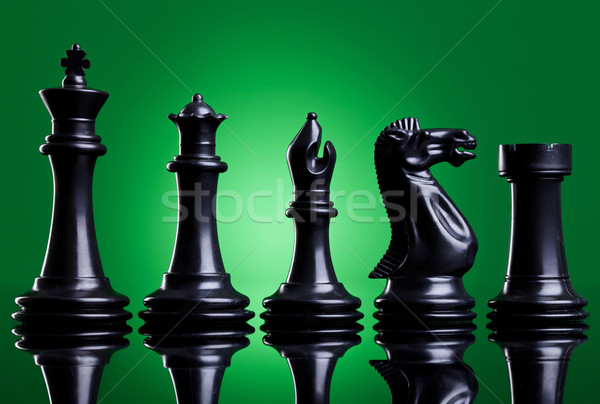 Black chess pieces Stock photo © feedough