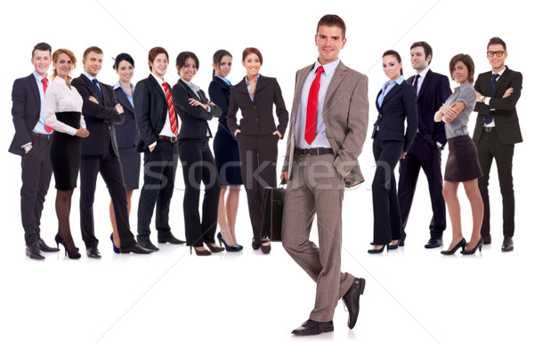 Stock photo: Business leader  with briefcase in his hand