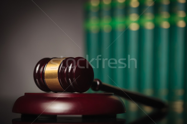 wooden gavel and law books Stock photo © feedough