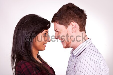 Całując portret biały kobieta człowiek Zdjęcia stock © feedough