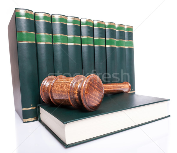 stack of law books and a judge gavel  Stock photo © feedough