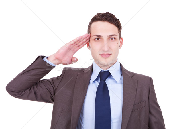 military businessman saluting Stock photo © feedough
