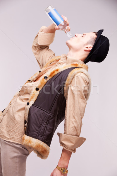 The drinking man portrait Stock photo © feedough