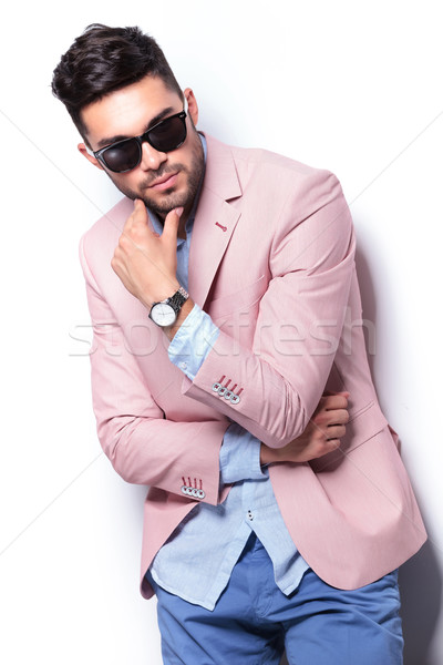 casual man looking down thoughtfully Stock photo © feedough