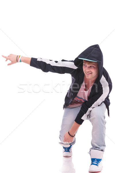 Knie wijzend jonge mannelijke danser Stockfoto © feedough