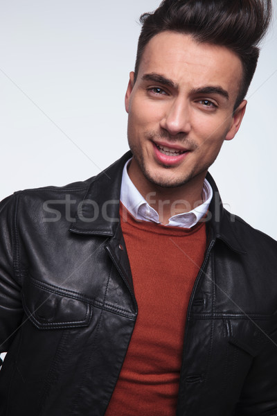 headshot picture of a cool young fashion guy smiling  Stock photo © feedough