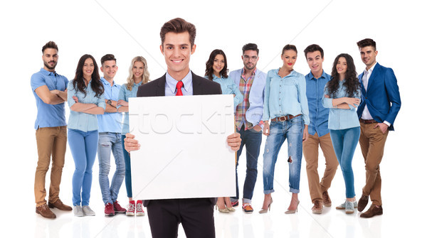 Stockfoto: Glimlachend · zakenman · leider · boord