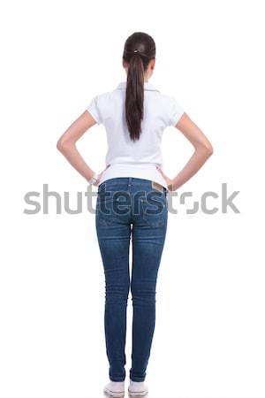 Stock photo: casual woman rear view