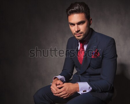 young casual man resting on the floor Stock photo © feedough