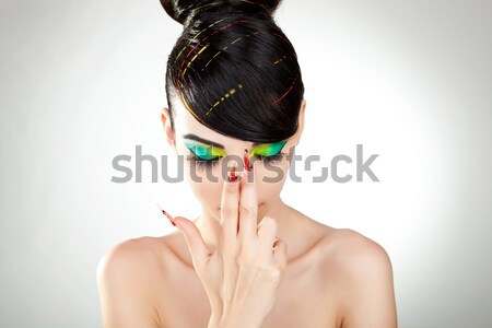 Sensual mulher jovem belo retrato modelo unhas Foto stock © feedough