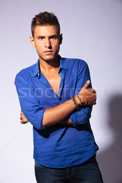 casual man poses with folded arms Stock photo © feedough