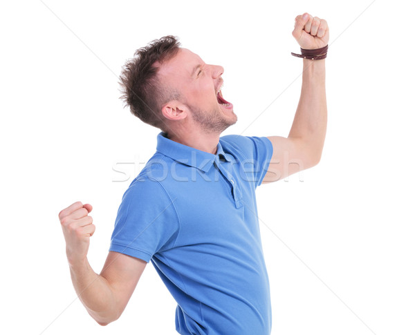 casual young man screaming loudly Stock photo © feedough