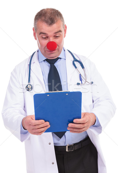 Mylić podróbka lekarza jak clown wyniki Zdjęcia stock © feedough
