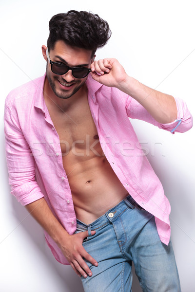 Jeunes mode homme isolé blanche main [[stock_photo]] © feedough