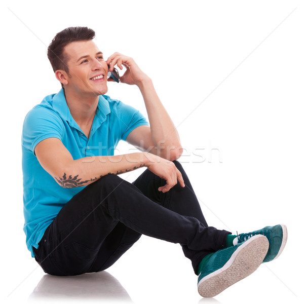 casual man on the phone, sitting Stock photo © feedough