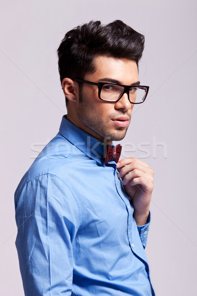 fashion man wearing bow tie and glasses  Stock photo © feedough